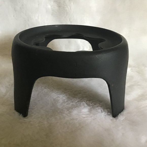 Vintage Grey Enamel Cast Iron Fondue Pot and Base - Picture 9 of 12